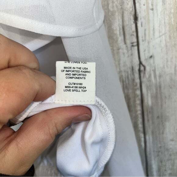 NWT Show Me Your Mumu Love Spell white Ruffle Crop Top Revolve - Picture 6 of 7